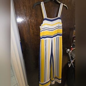 Women's Jumpsuit - Japna - Navy Blue, White & Yellow - Small